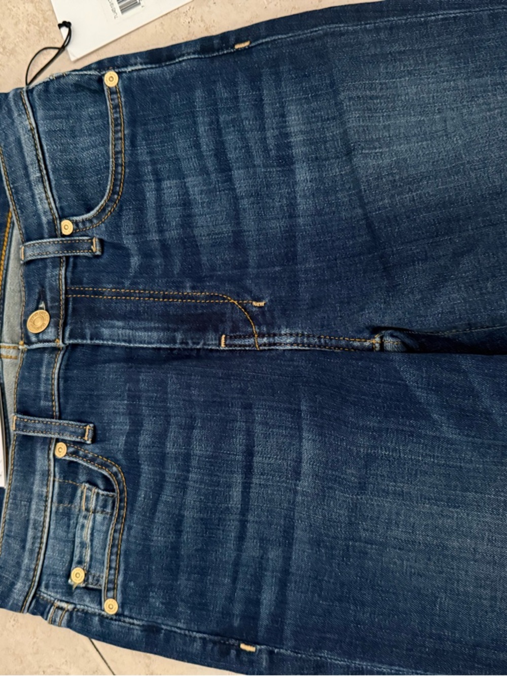 7 For All Mankind Dark Indigo Wide Leg Jeans - Picture 9 of 12